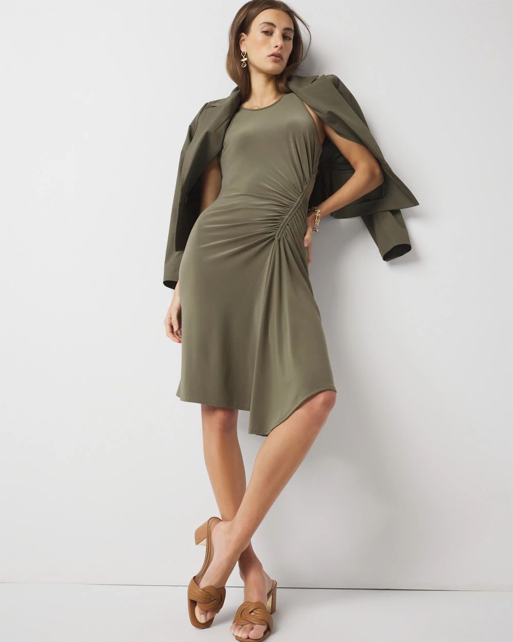 Asymmetric Ruched Mini Dress | White House Black Market